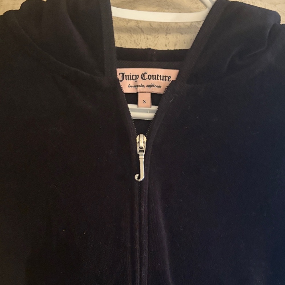Juicy Couture Black Hoodie with Sparkling Dog Motif - Picture 3 of 4